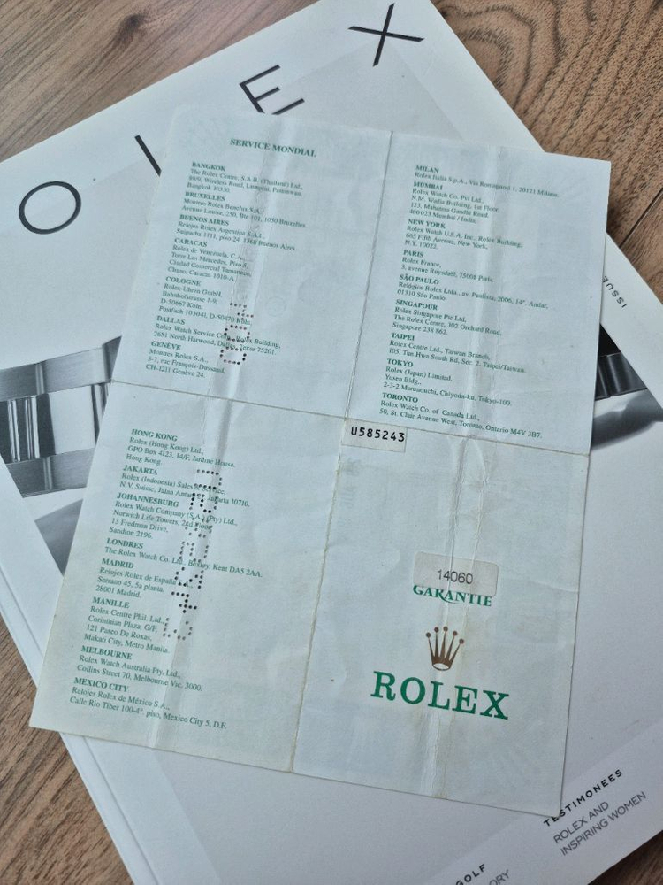 롤렉스 서브마리너 14060보증서--1