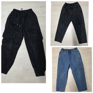남아여아130 카고 조거팬츠,워싱청바지 3벌