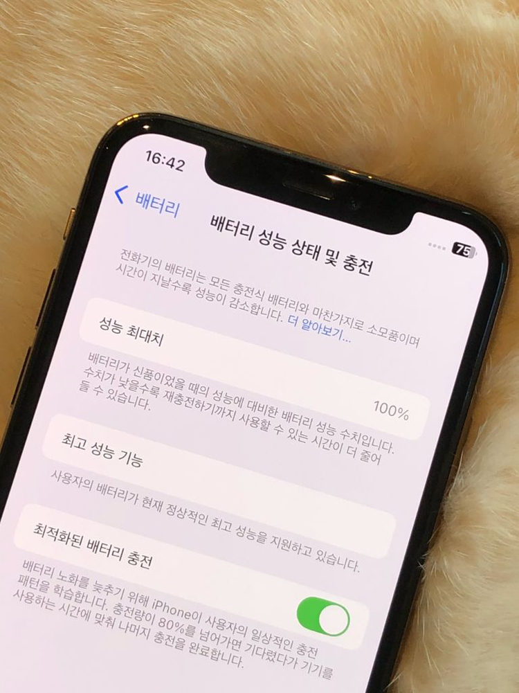 아이폰 XS 골드 64G 배터리 100 무음--7