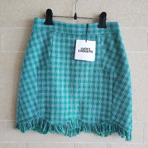 럭키슈에뜨 그린 체크 미니 스커트 36
