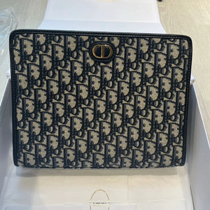 디올 30 몽테인 파우치 블루 오블리크 자카드