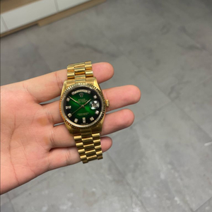 롤렉스 데이데이트 18238 그린옴브레 텐포인트 다이아