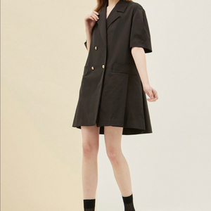 Sjsj 원피스 린넨블렌드더블브레스티드드레스 76사이즈 새상품