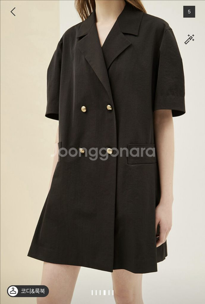 Sjsj 원피스 린넨블렌드더블브레스티드드레스 76사이즈 새상품--1