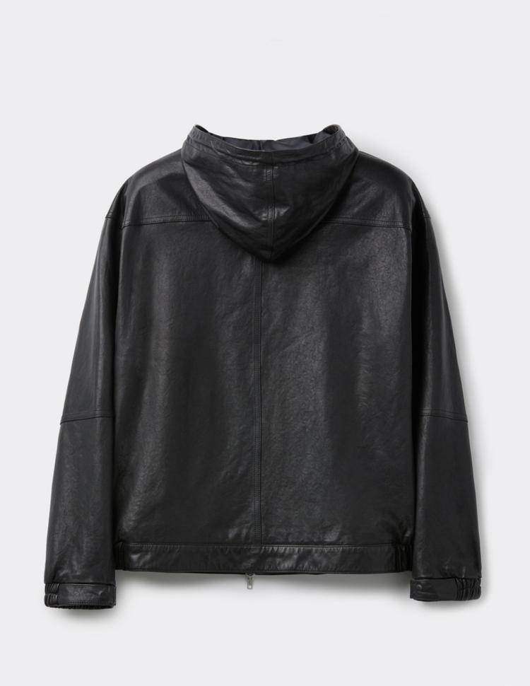 커스텀멜로우 25FW 양가죽 후드 자켓 CWUDW25712BKX 새상품--1