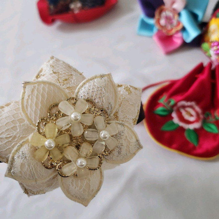 여아 아기 한복 머리띠, 액세서리일괄--2