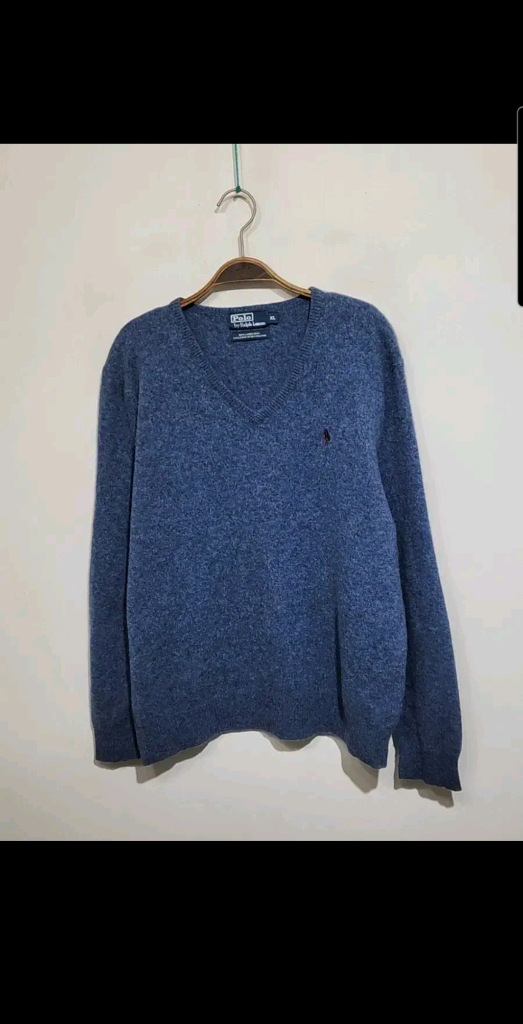 (L) 랄프로렌 폴로 니트 브이넥 램스울 스웨터 이미지