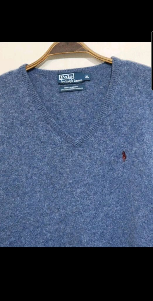 (L) 랄프로렌 폴로 니트 브이넥 램스울 스웨터 이미지
