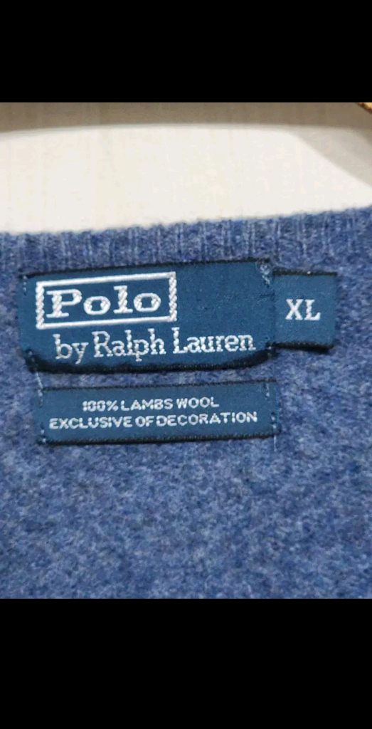 (L) 랄프로렌 폴로 니트 브이넥 램스울 스웨터 이미지