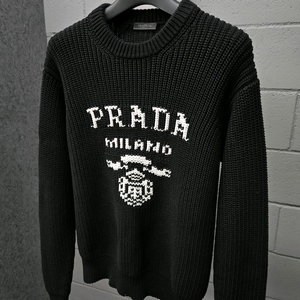 프라다 로고 울 캐시미어 니트