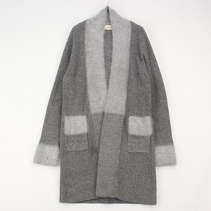 윤호문희 앙고라 배색 롱 니트코트(66)