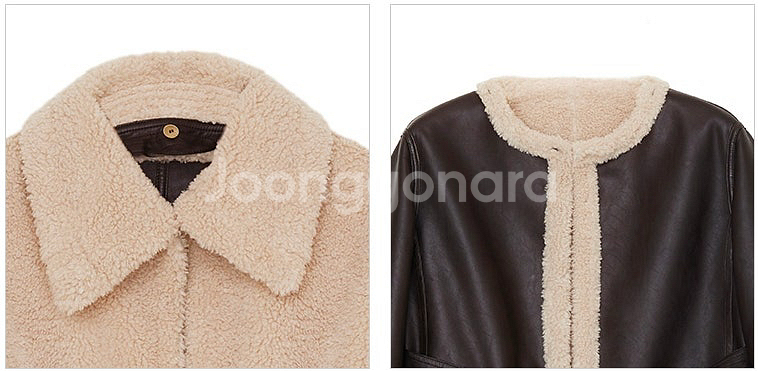 렉토 리버시블 무스탕 s사이즈--4