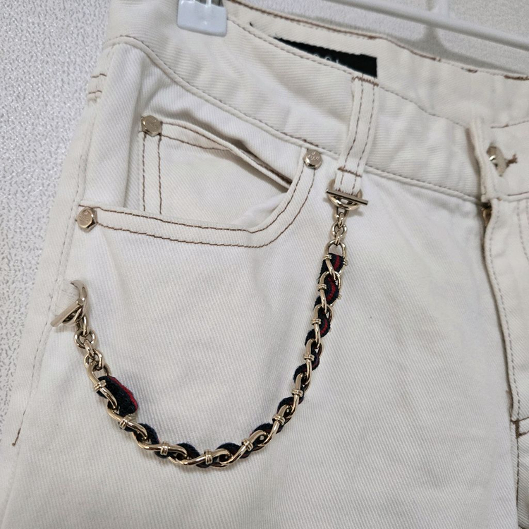 구찌 아이보리 체인 데님팬츠 / 여성 팬츠/ 여성 바지--2