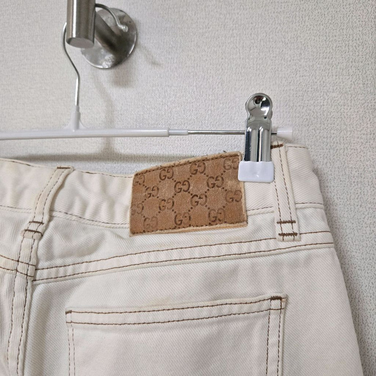 구찌 아이보리 체인 데님팬츠 / 여성 팬츠/ 여성 바지--6