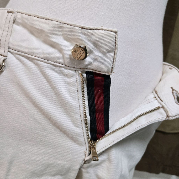 구찌 아이보리 체인 데님팬츠 / 여성 팬츠/ 여성 바지--7