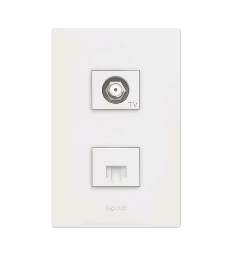 르그랑 아펠라 KS형 화이트 CATV 1구+8PIN 1구 조합형콘센트 인터넷 랜 케이블TV 이미지