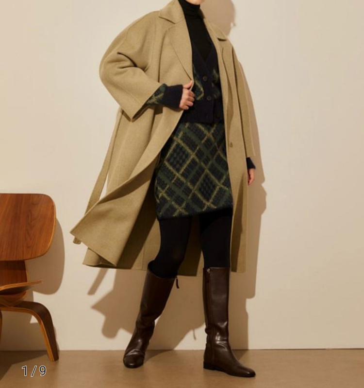 아떼 바네사브루노 캐시미어 핸드메이드 카멜코트--1