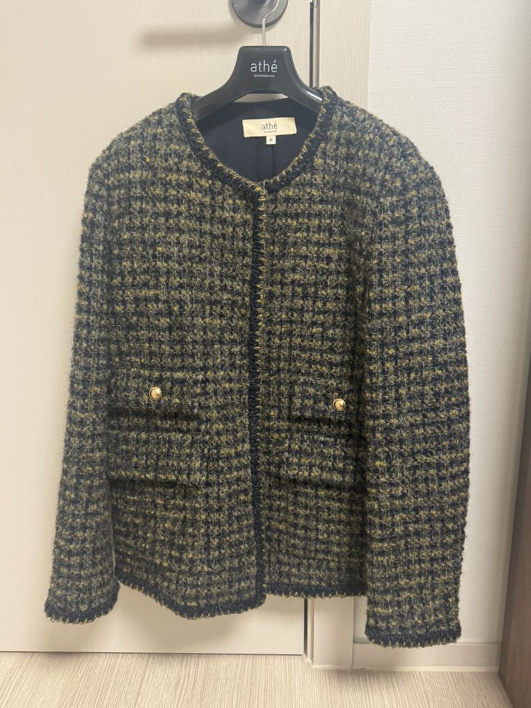 아떼 바네사브루노 이태리 울혼방 트위드자켓--0