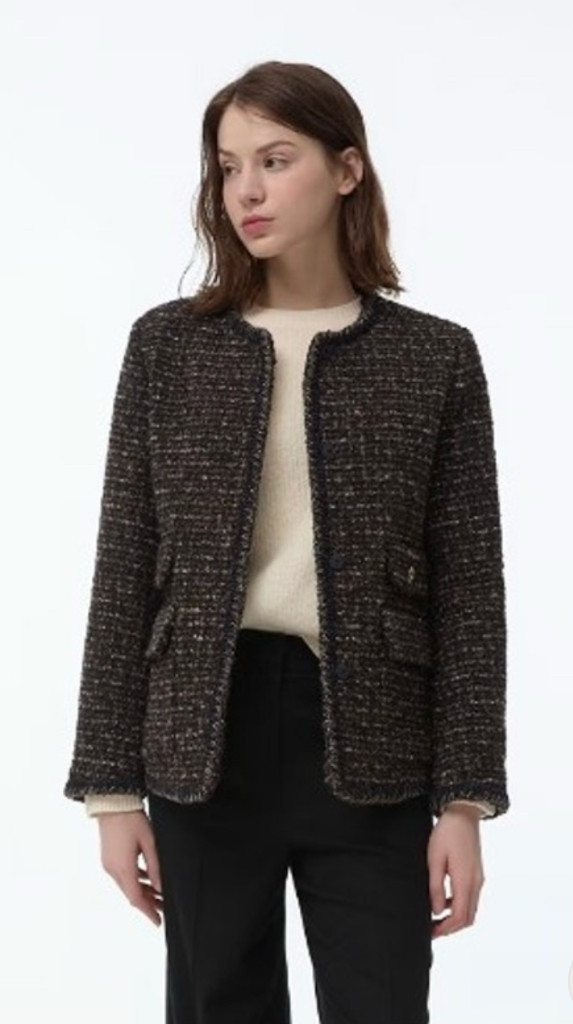 아떼 바네사브루노 이태리 울혼방 트위드자켓--2