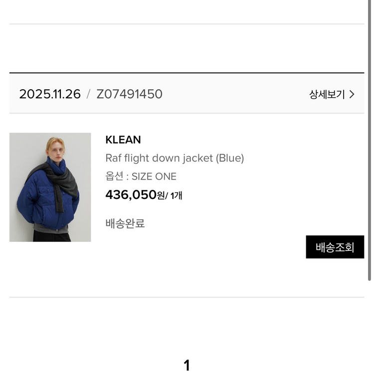 클린 Raf flight down jacket (Blue)--3