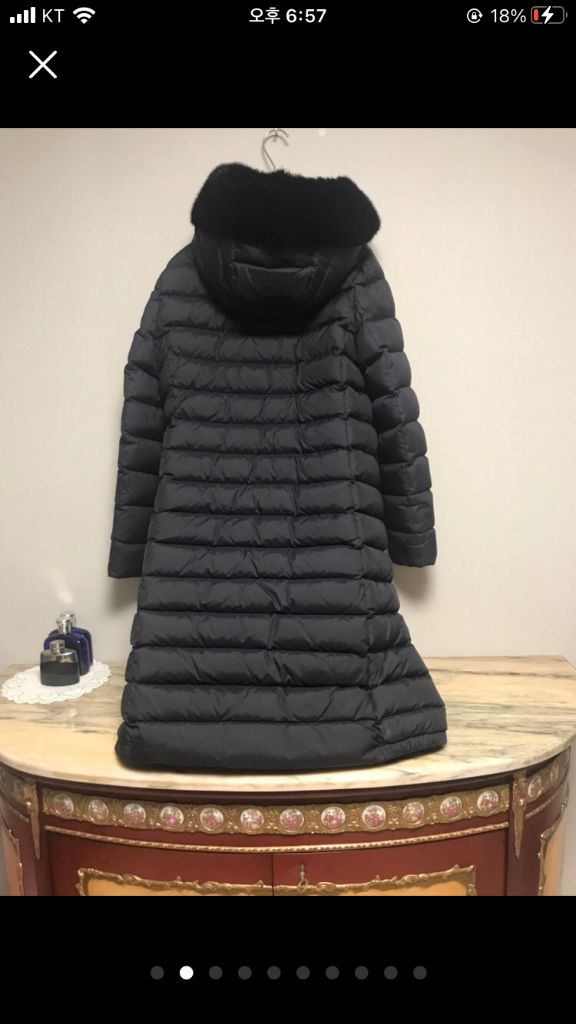 구스 80% 천연밍크 롱패딩 66사이즈--6