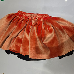 워니리본 벨벳 스커트 오렌지 L
