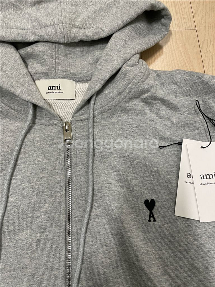 [거의 새제품] 아미 ami 하트로고 드 쾨흐 지퍼 후드집업 그레이 L--2