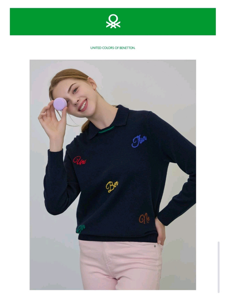 (새옷S) 베네통 여성 니트 3개 일괄--7