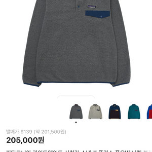 파타고니아 라이트웨이트 신칠라 플리스 니켈블루 M