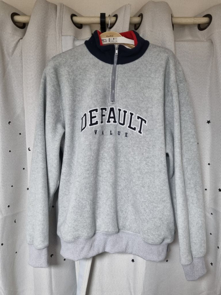 디폴트벨류 뽀글이 아치로고 하프플리스 집업 L(최종할인 이미지