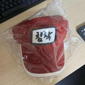 침착 모자 침착맨 굿즈 볼캡 레드