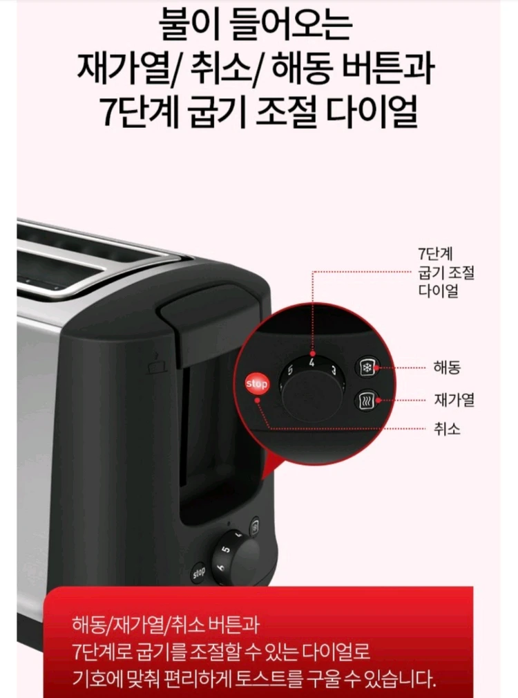 데팔 비보 토스터기 TT3408KR (2번 사용, 거의 새거) 이미지