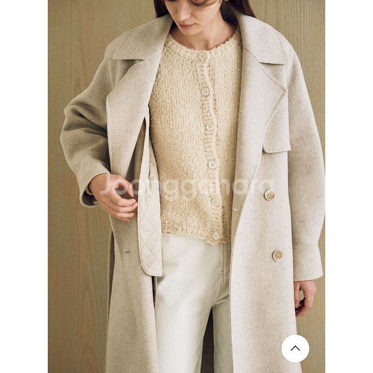 패브릭컬러지(Fabricology) 핸드메이드 벨티드코트 프리 새상품--1