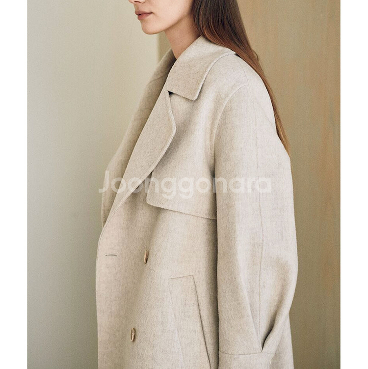 패브릭컬러지(Fabricology) 핸드메이드 벨티드코트 프리 새상품--2