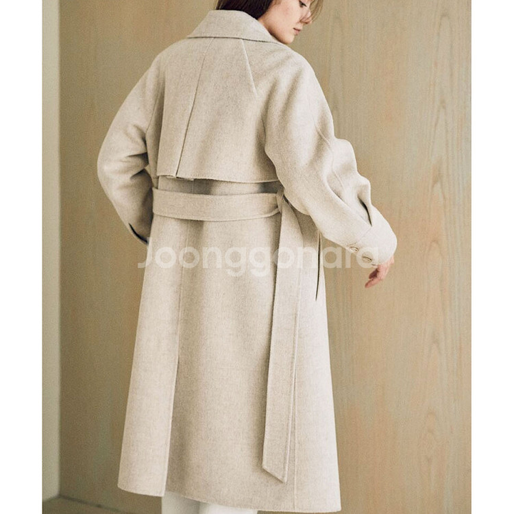 패브릭컬러지(Fabricology) 핸드메이드 벨티드코트 프리 새상품--4