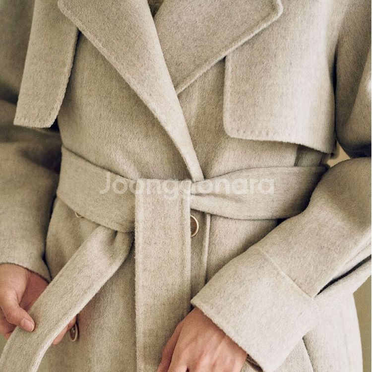 패브릭컬러지(Fabricology) 핸드메이드 벨티드코트 프리 새상품--3