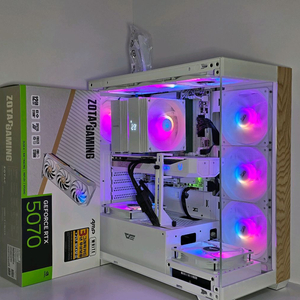 AMD 9800X3D, 조텍 RTX 5070, 공랭최강 1000W B850M, 방송 게이밍컴퓨터 본체(화이트)
