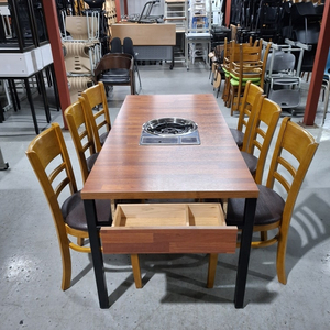 127번 업소용 6인용 로스타식탁 고기집 불판테이블 부탄가스 버너 가스레인지 식당용 브루스타