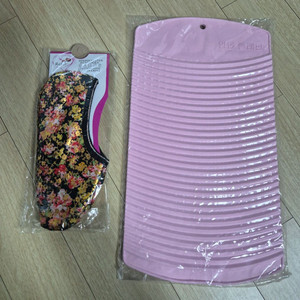 새상품)꽃무늬덧신+양면빨래판