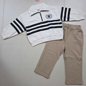 (새상품) 남아 유아 반집업 기모 상하복세트110 120호