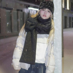 핀쿠노마루 리본머플러 블랙