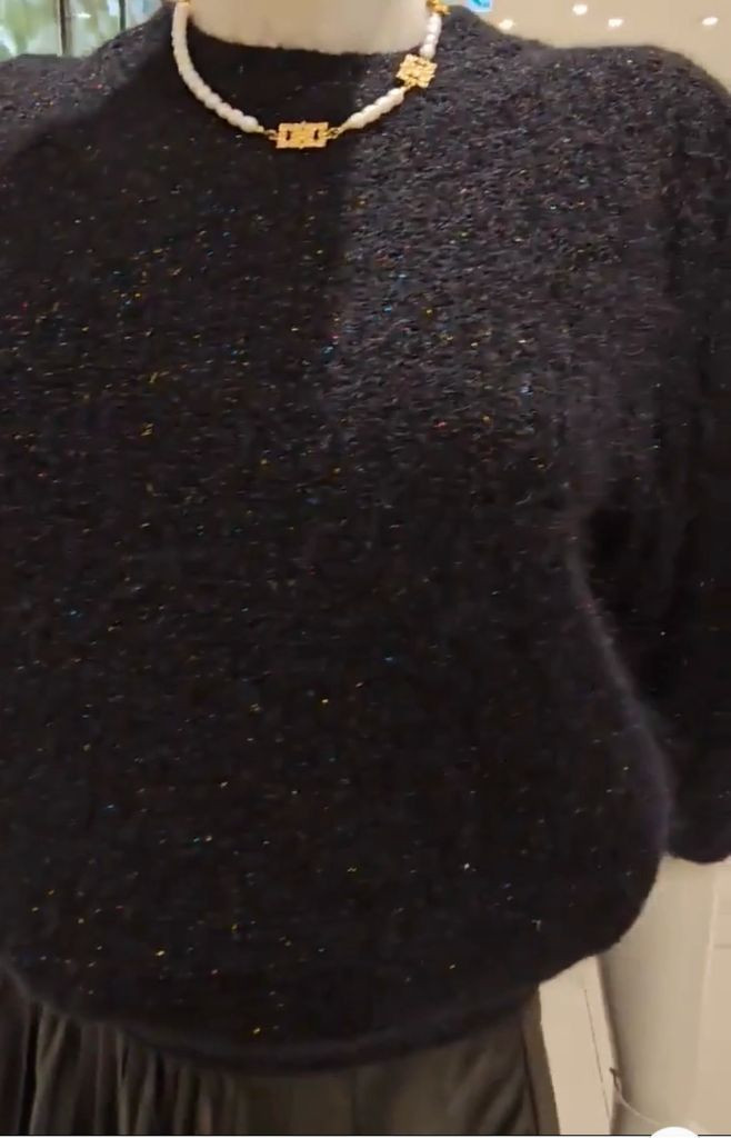 듀엘 모헤어 메탈 멀티컬러 니트 블랙--5