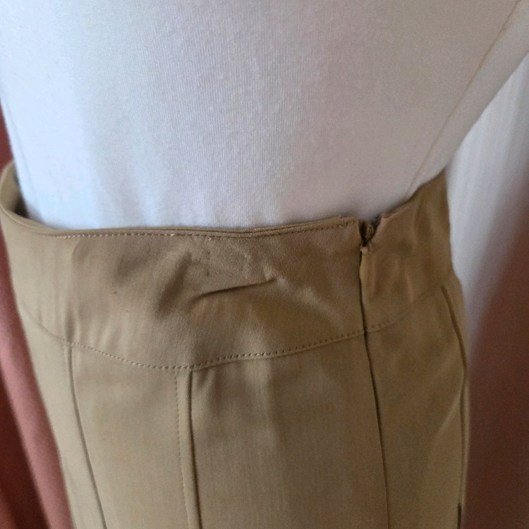 버버리 런던 베이지 플리츠주름 롱스커트치마--1