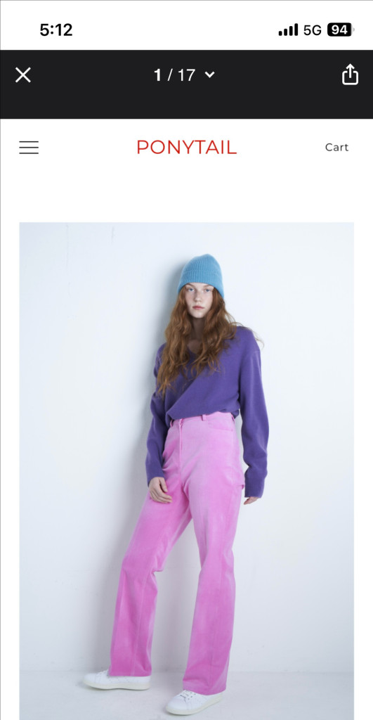 포니테일 코듀로이 팬츠 스몰--1