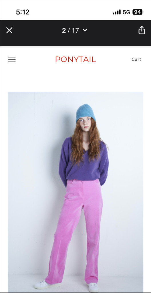 포니테일 코듀로이 팬츠 스몰--2