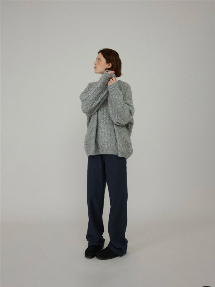 로우 오버핏 울 니트--3