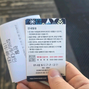 엘리시안강촌 야간 장비+리프트권 판매합니다 이미지