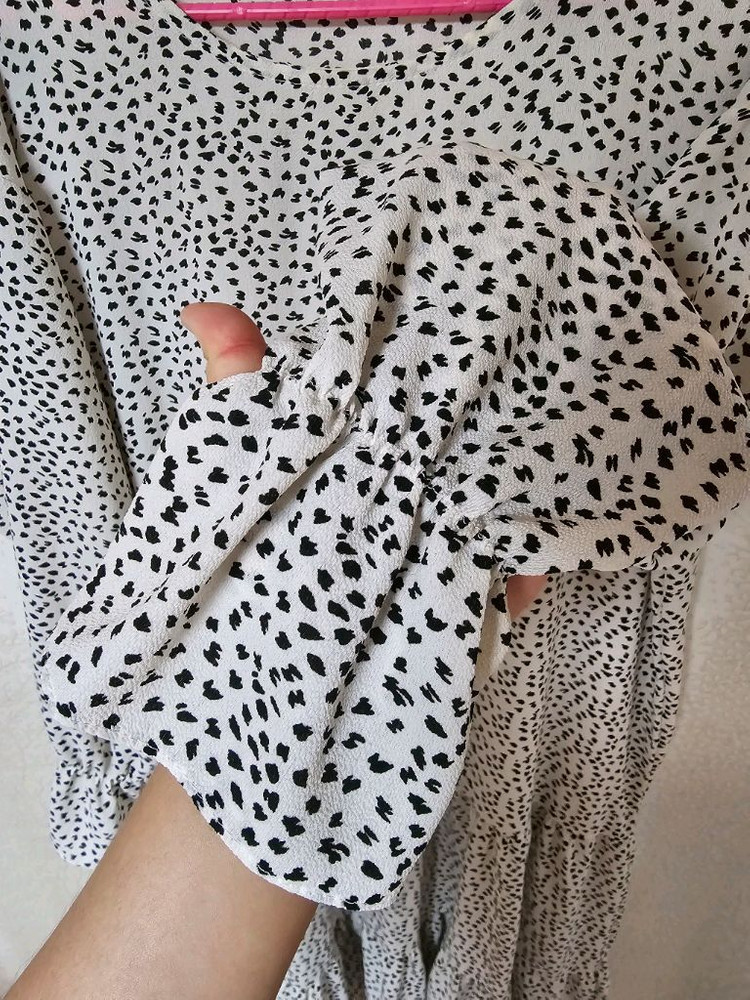 예쁜 도트 긴팔 원피스 임부복 빅사이즈 큰옷 이미지