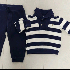 폴로 랄프로렌 베이비 남아 스트라이프 상하세트