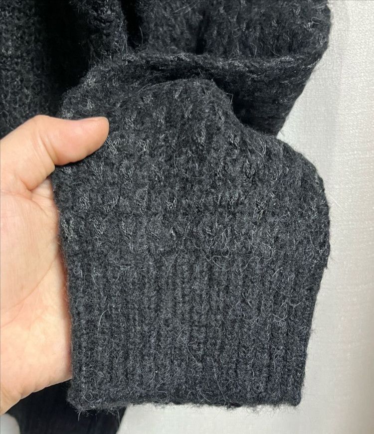 새상품 르마드 오버핏 투톤 와플 울 니트 L 이미지